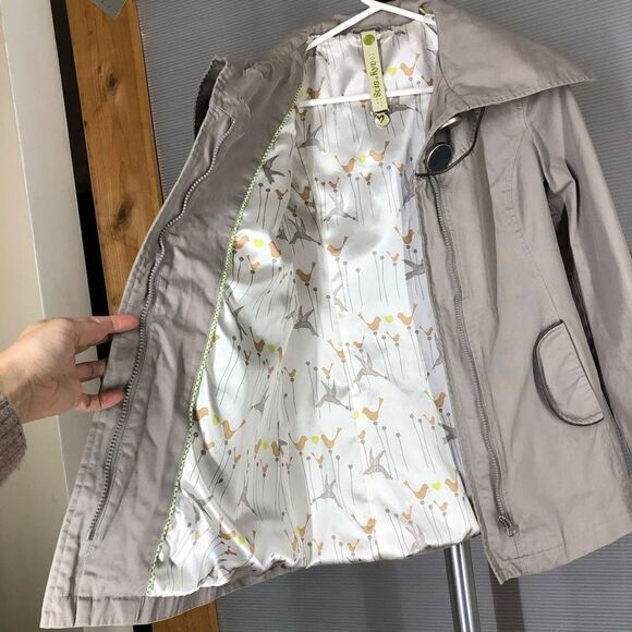 Soia & KYO Grey  Spring‎ Midi Trench Jacket Sz S - Picture 8 of 10